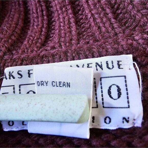Vintage Saks Fifth Avenue Folio Mercerized Wool Chunky Knit Cardigan Womens S - Picture 6 of 7